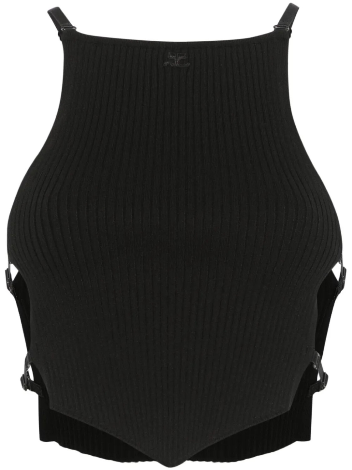 Укороченный топ Courrèges в рубчик, черный
Укороченный топ Courrèges в рубчик, черный