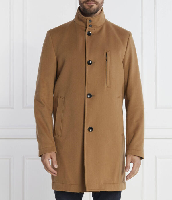 Пальто мужское Boss шерстяное с воротником-стойкой, коричневый
Пальто мужское Boss шерстяное с воротником-стойкой, коричневый