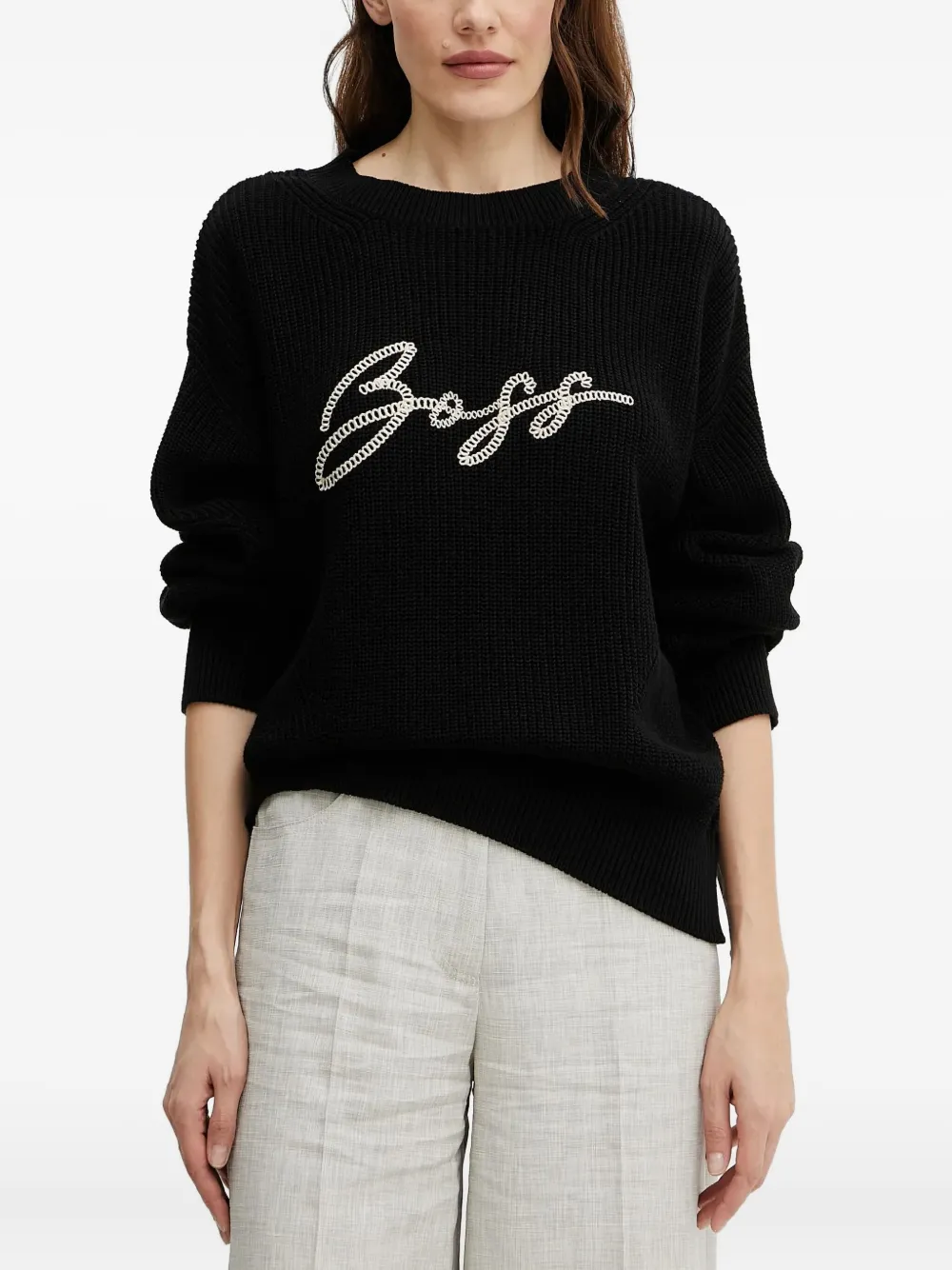 Свитер с вышитым логотипом BOSS, черный
Свитер с вышитым логотипом BOSS, черный