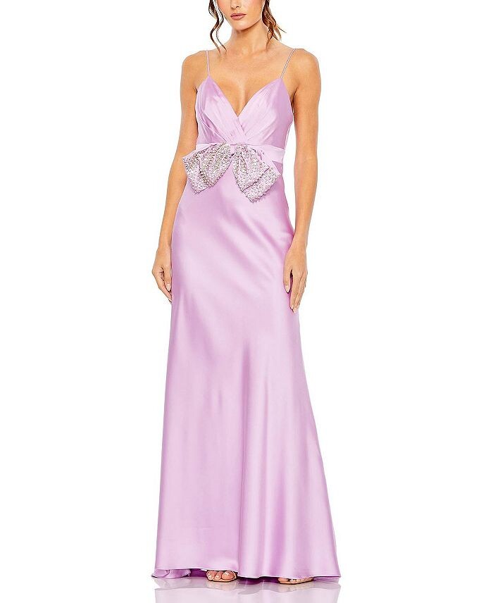 Платье на бретельках Mac Duggal со стразами и бантом, фиолетовый
Платье на бретельках Mac Duggal со стразами и бантом, фиолетовый