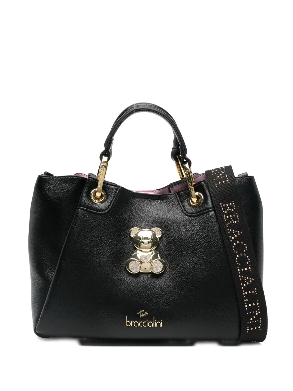Кожаная сумка на плечо с аппликацией в виде Тедди Braccialini, черный
Кожаная сумка на плечо с аппликацией в виде Тедди Braccialini, черный