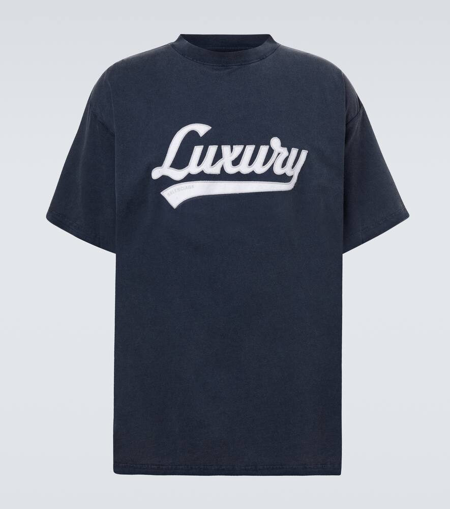 Футболка из хлопкового джерси с принтом Balenciaga, Black
Футболка из хлопкового джерси с принтом Balenciaga, Black