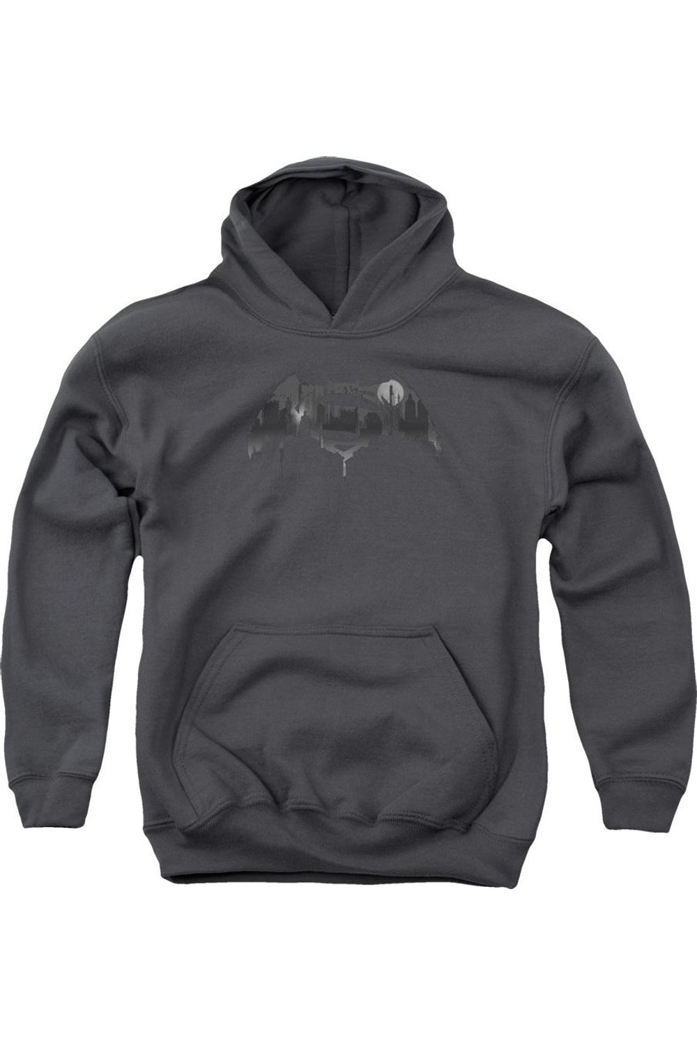 Батмен против Супермена худи с логотипом города для подростков Gildan, Charcoal
Батмен против Супермена худи с логотипом города для подростков Gildan, Charcoal