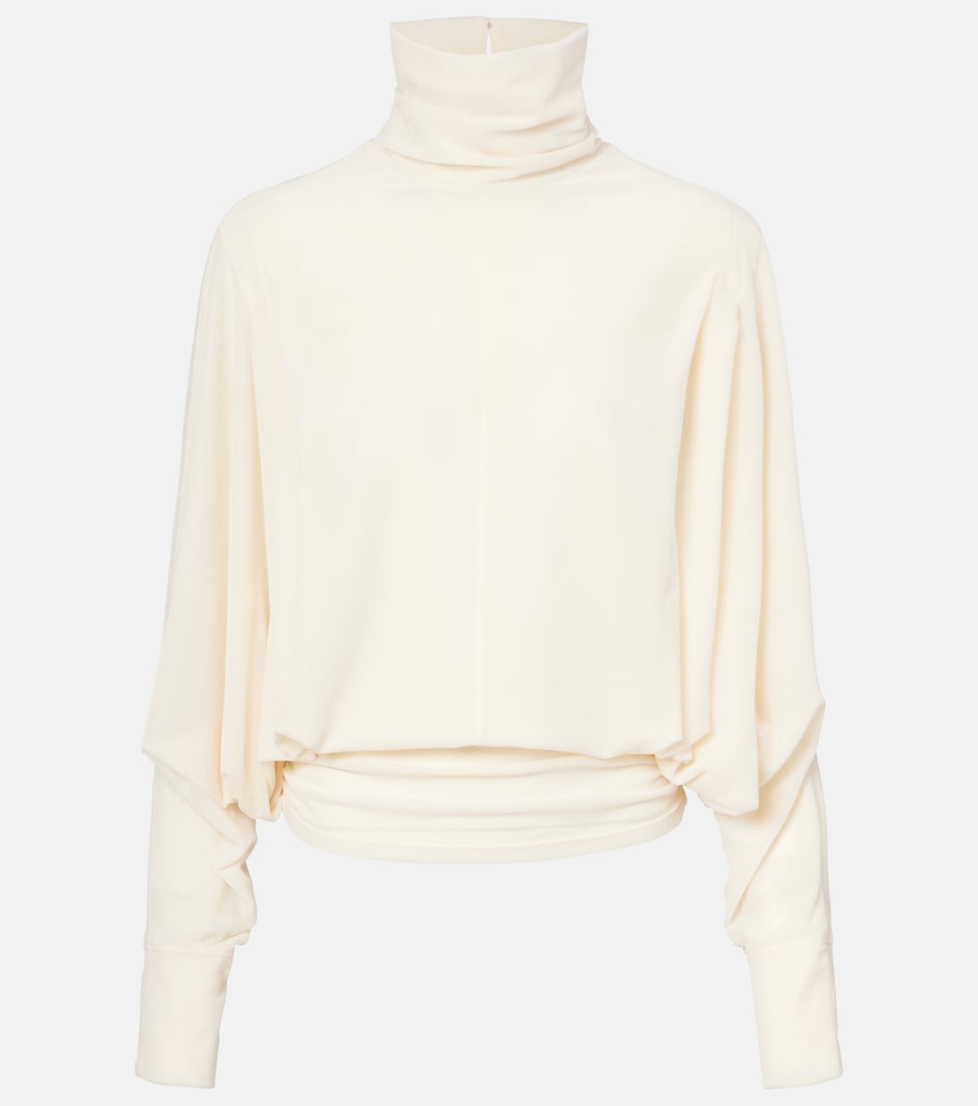 Бархатный топ-водолазка с рюшами Xu Zhi, кремовый 
Бархатный топ-водолазка с рюшами Xu Zhi, кремовый