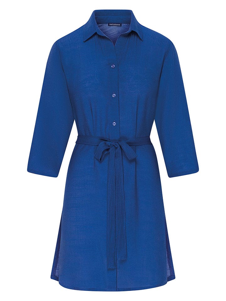 Платье-рубашка синего цвета Naturana
Платье-рубашка синего цвета Naturana