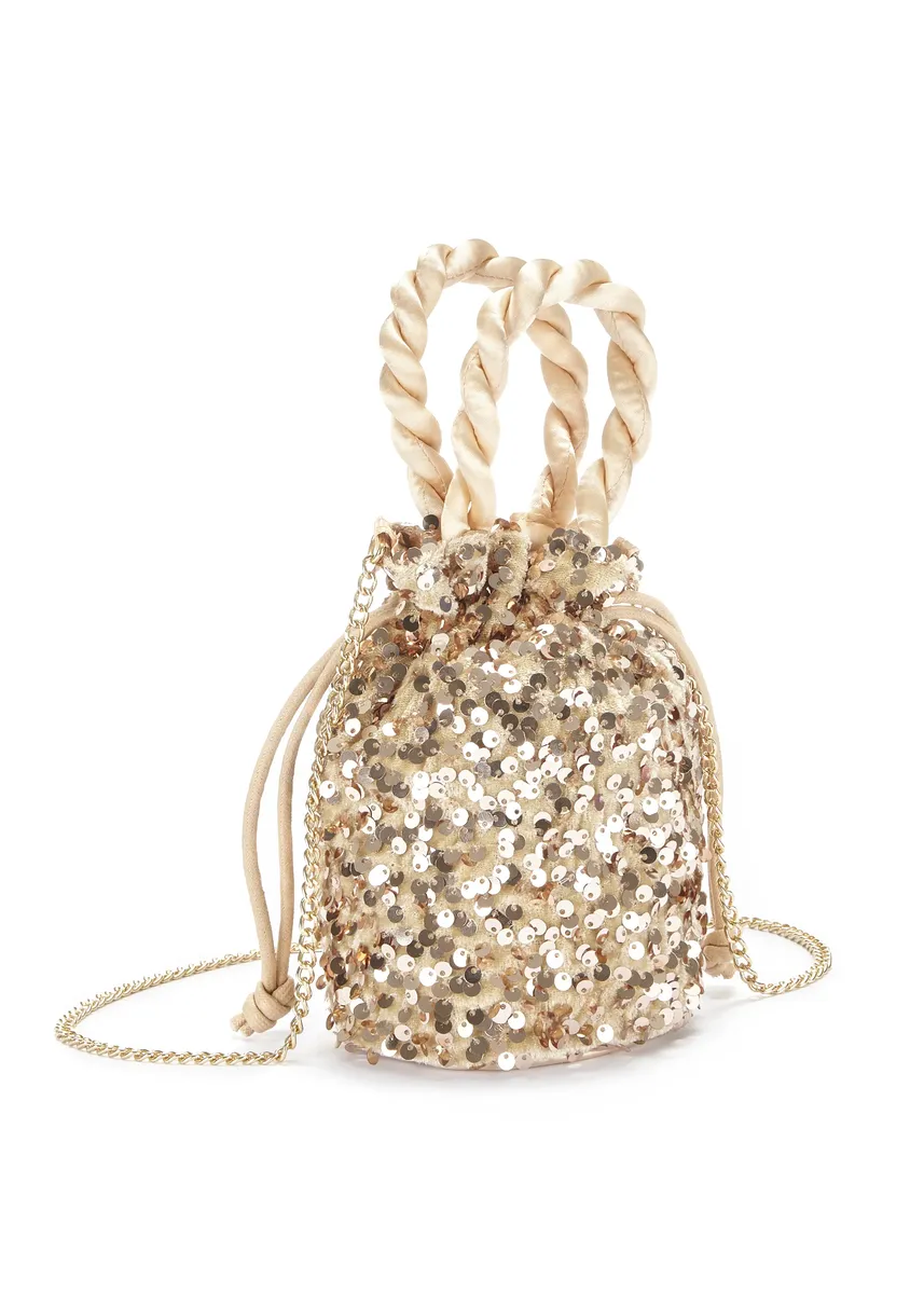 Сумка через плечо Vivance "Minibag", сумка-ведро, праздничная сумка с блестками, сумка через плечо, мини-сумка, VEGAN, цвет Goldfarben
Сумка через плечо Vivance "Minibag", сумка-ведро, праздничная сумка с блестками, сумка через плечо, мини-сумка, VEGAN, цвет Goldfarben