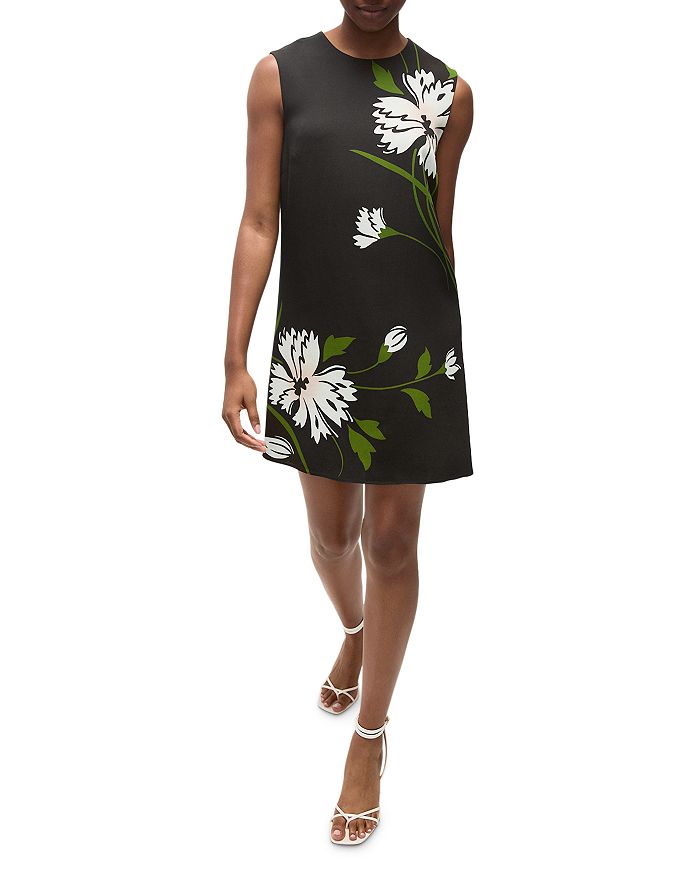 Кромвель Мини-платье с цветочным принтом Veronica Beard, черный 
Кромвель Мини-платье с цветочным принтом Veronica Beard, черный