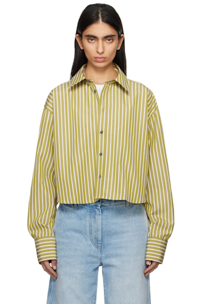 Укороченная рубашка свободного кроя цвета хаки из хлопка AMI Paris
Укороченная рубашка свободного кроя цвета хаки из хлопка AMI Paris