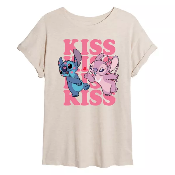 Футболка большого размера с изображением поцелуя Лило и Стича для младших классов Disney, бежевый
Футболка большого размера с изображением поцелуя Лило и Стича для младших классов Disney, бежевый