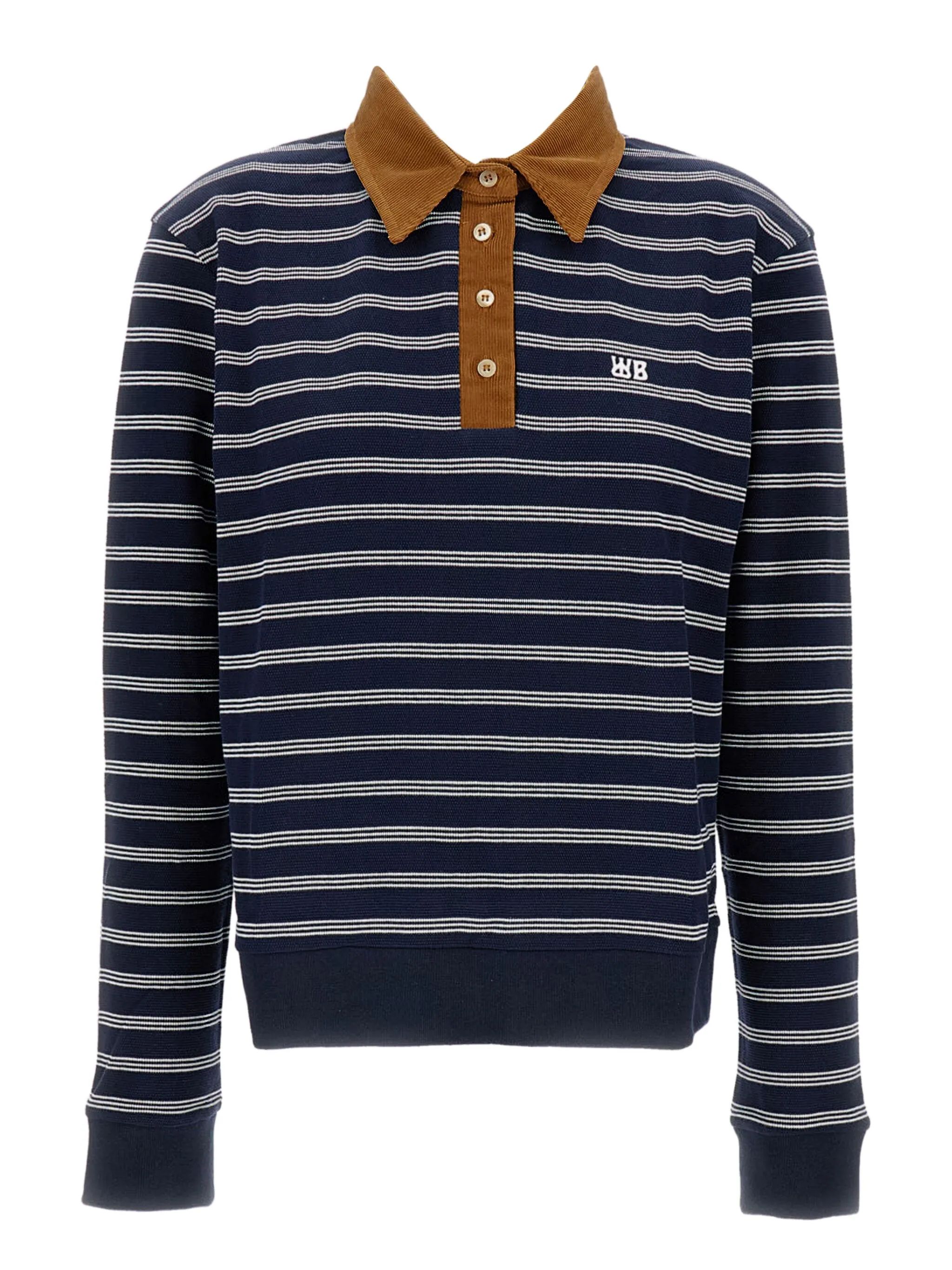 Полосатая рубашка поло с длинными рукавами Wales Bonner, синий
Полосатая рубашка поло с длинными рукавами Wales Bonner, синий