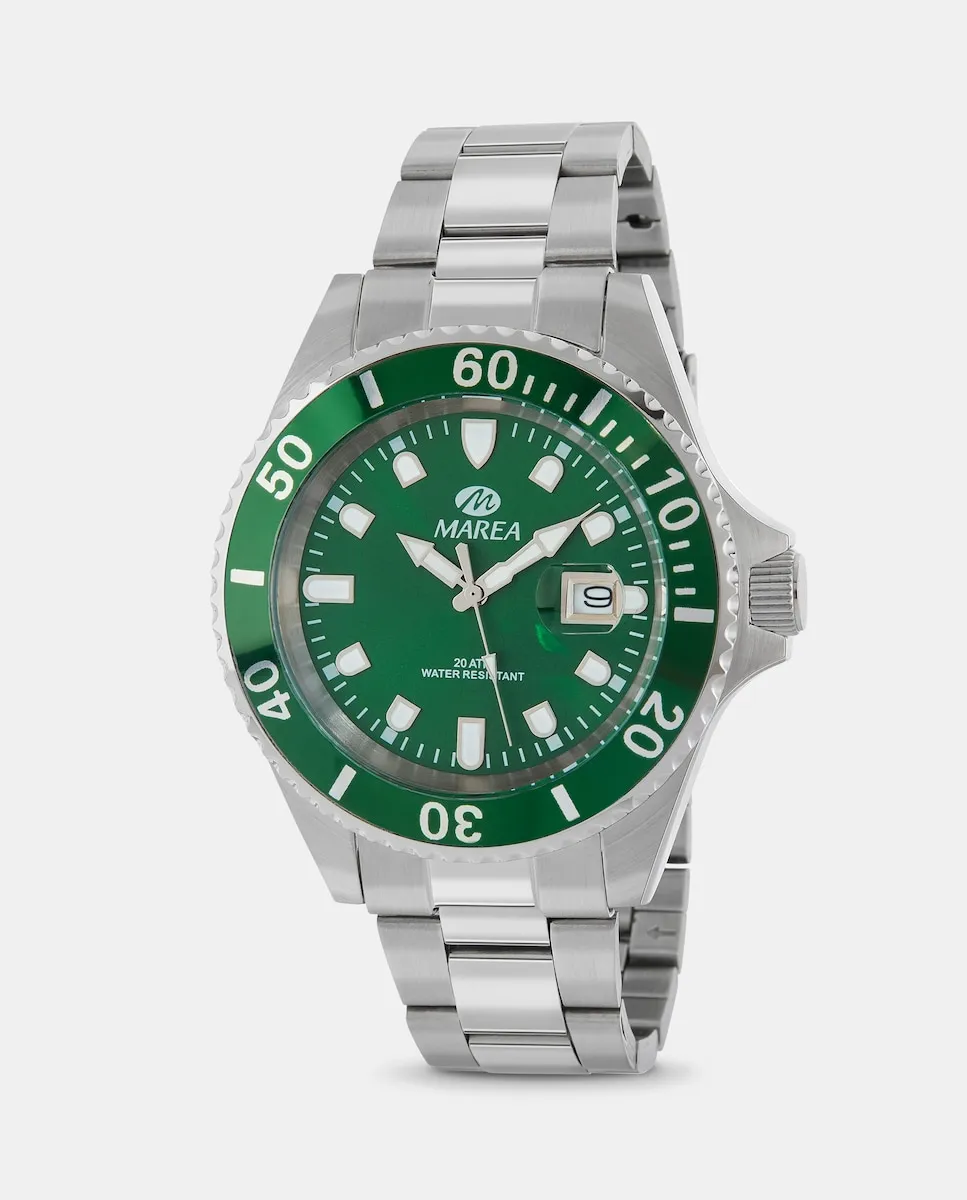B36094/18 мужские часы из стали с зеленым циферблатом Marea, серебряный
B36094/18 мужские часы из стали с зеленым циферблатом Marea, серебряный
