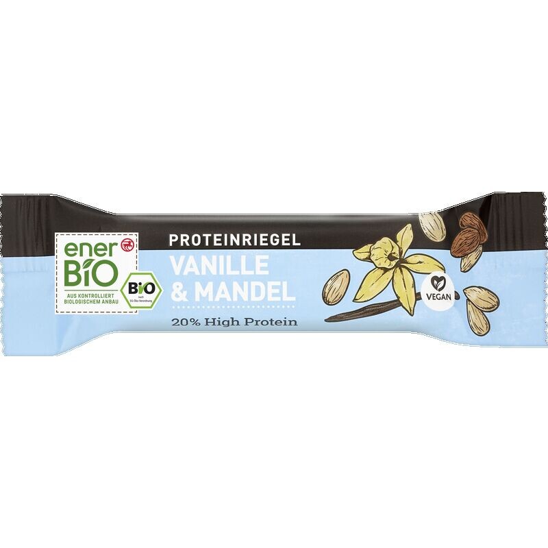 Веганский протеиновый батончик с ванилью и миндалем enerBiO, 40 g
Веганский протеиновый батончик с ванилью и миндалем enerBiO, 40 g