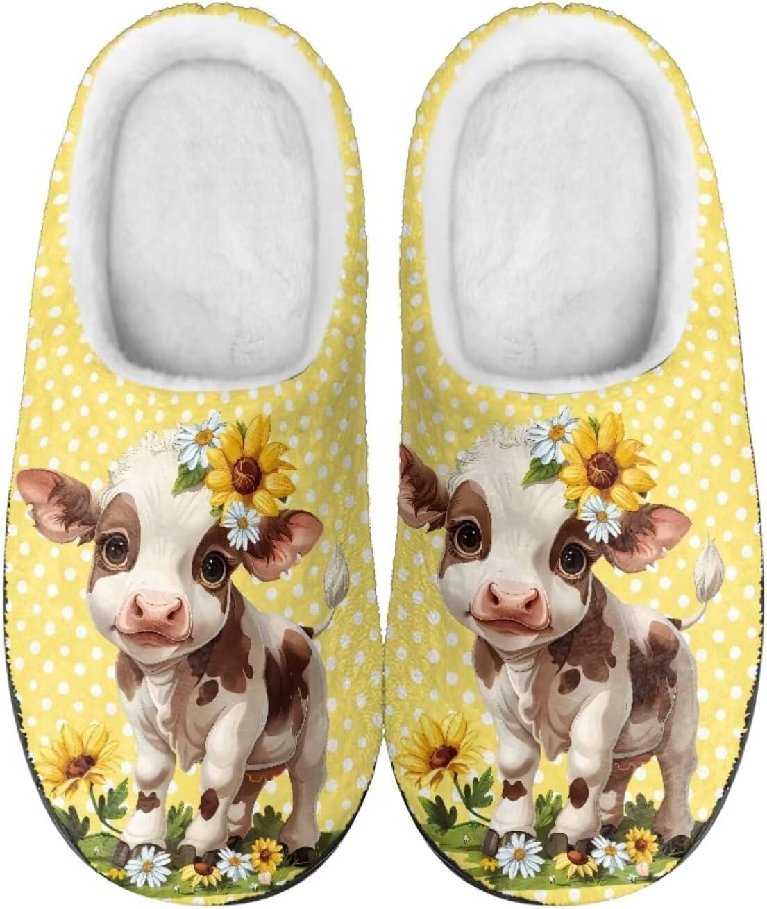 Домашние тапочки Binienty для женщин и мужчин, пушистые, для дома и улицы, удобные, с противоскользящей подошвой, Cute Cow Daisy
Домашние тапочки Binienty для женщин и мужчин, пушистые, для дома и улицы, удобные, с противоскользящей подошвой, Cute Cow Daisy