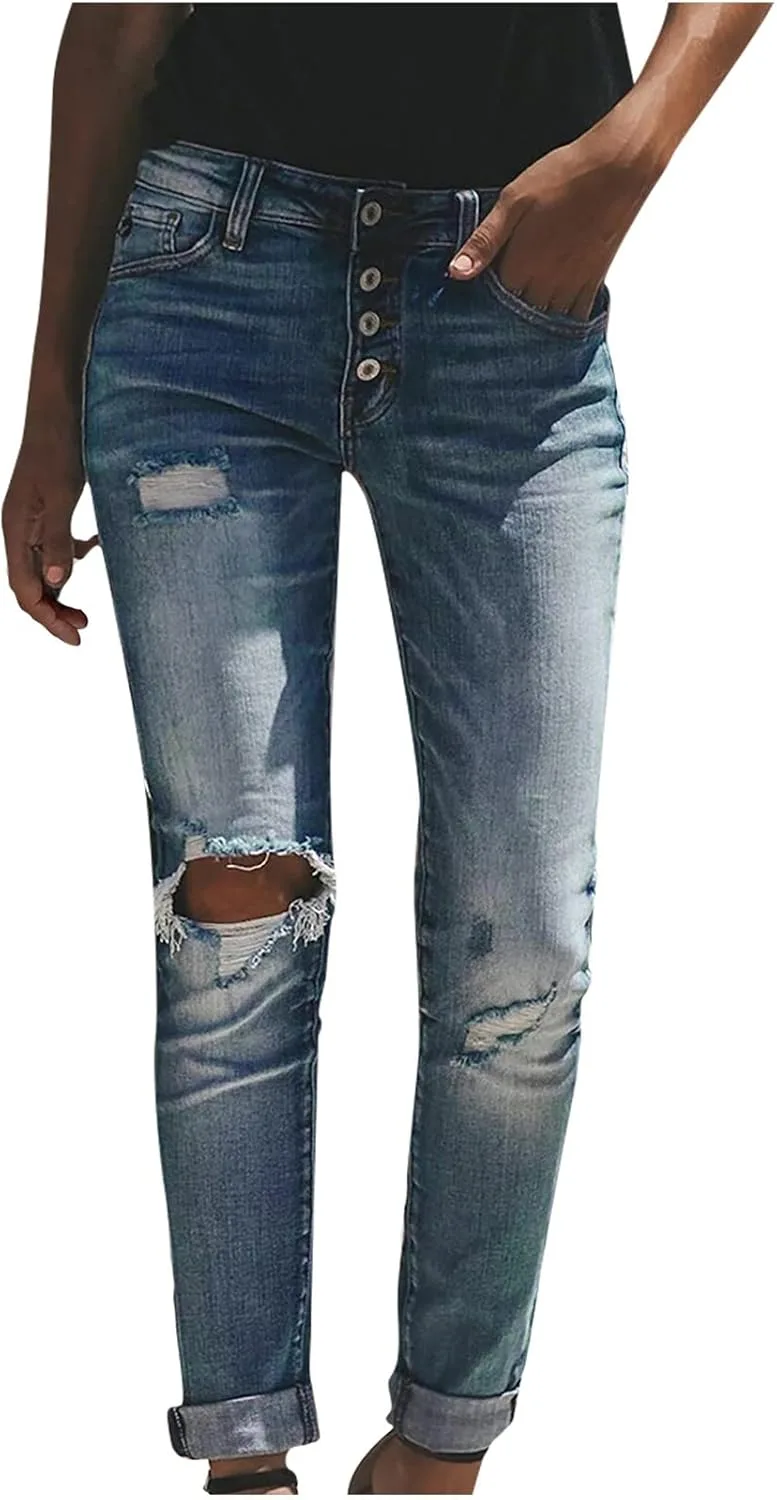 Женские джинсы tuduoms Mid Rise с потертостями и рваным краем
Женские джинсы tuduoms Mid Rise с потертостями и рваным краем