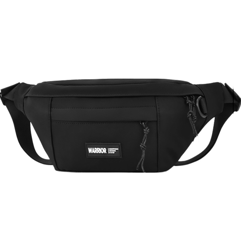 WARRIOR Полиамидная нейлоновая сумка-мессенджер через плечо большая унисекс черная белая, Black without Charm