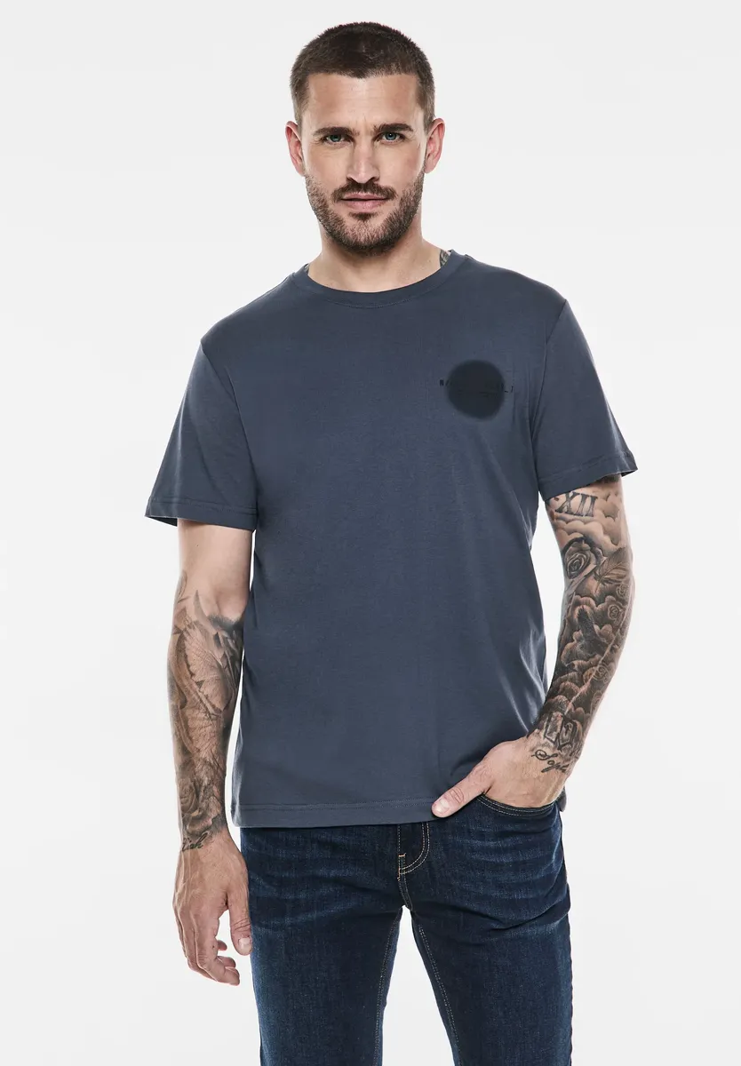 Футболка STREET ONE MEN из чистого хлопка, синий 
Футболка STREET ONE MEN из чистого хлопка, синий