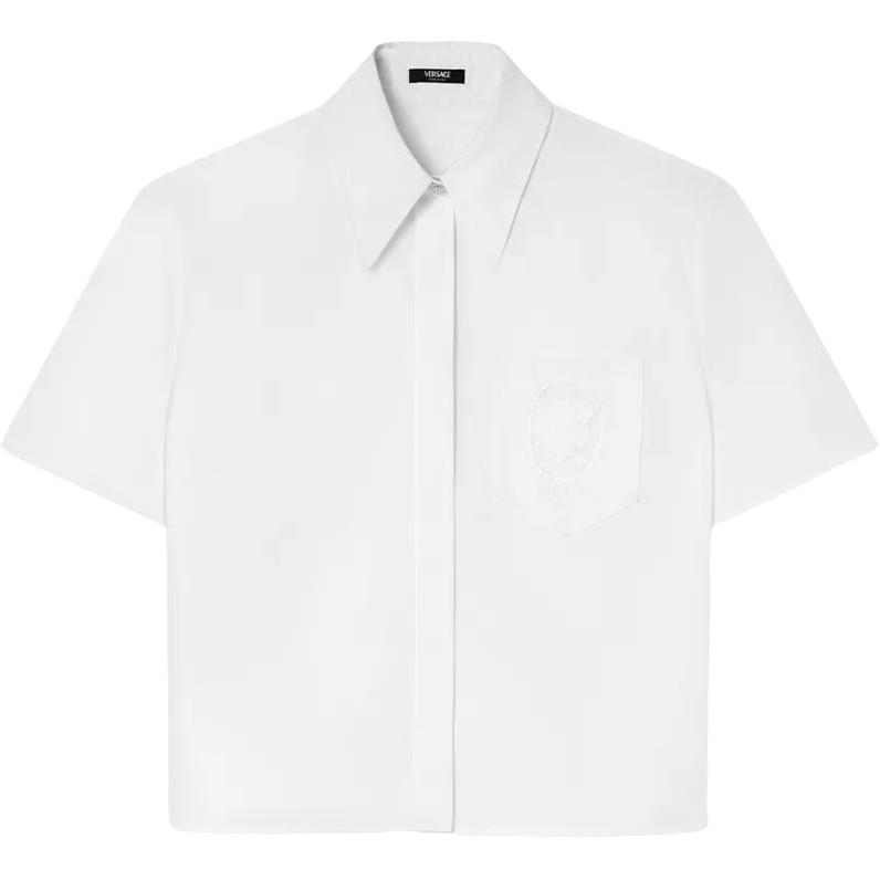 Рубашка с вышитым логотипом cameo VERSACE, белый
Рубашка с вышитым логотипом cameo VERSACE, белый