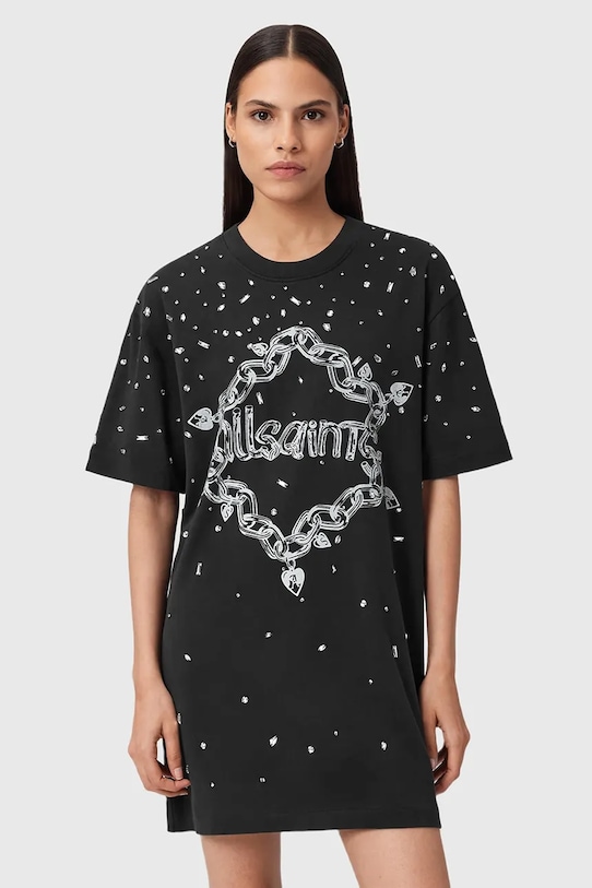 Платье из хлопка DRIP Allsaints, черный
Платье из хлопка DRIP Allsaints, черный