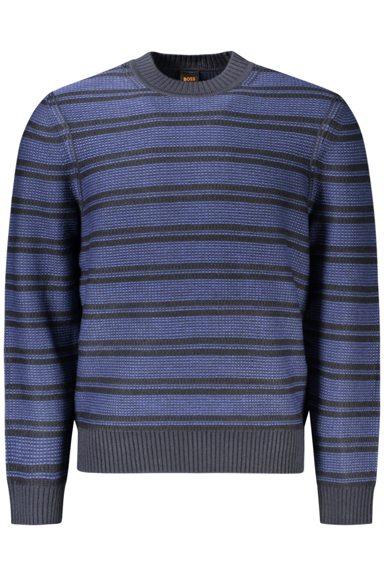 Мужской джемпер Boss hugo полушерстяной в полоску, сине-серый 
Мужской джемпер Boss hugo полушерстяной в полоску, сине-серый