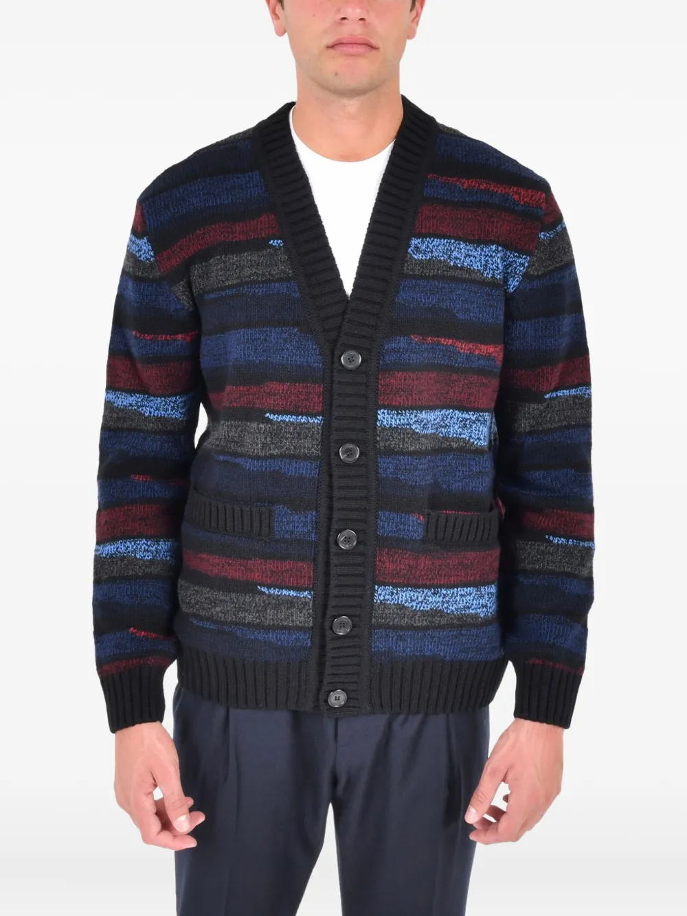 Полосатый кардиган с V-образным вырезом Missoni, черный
Полосатый кардиган с V-образным вырезом Missoni, черный