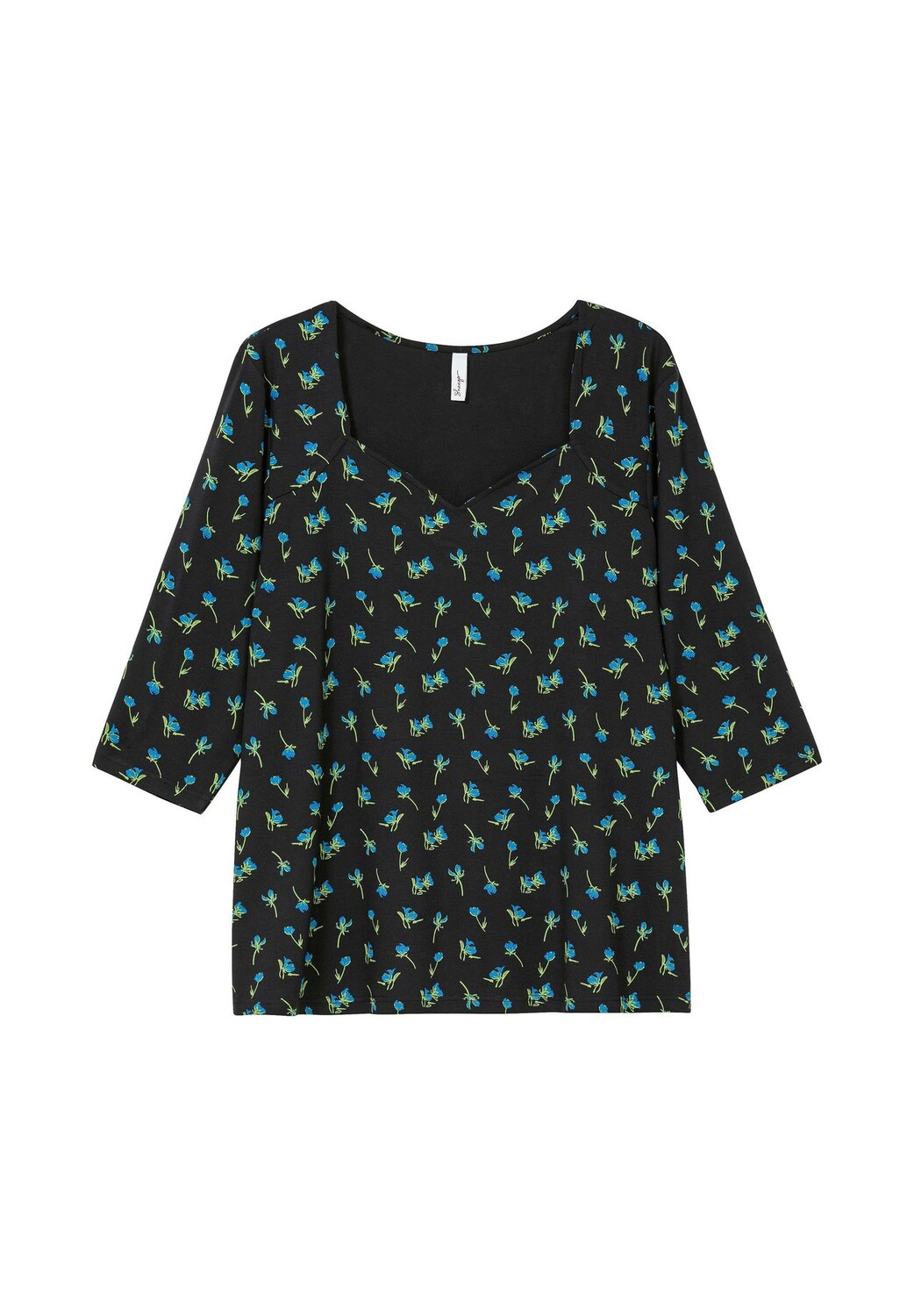 Рубашка с рукавом 3/4, цветочным принтом и вырезом в форме сердца Sheego, цвет Schwarz Gemustert
Рубашка с рукавом 3/4, цветочным принтом и вырезом в форме сердца Sheego, цвет Schwarz Gemustert