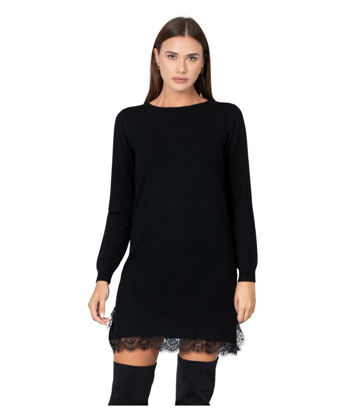 Платье миди с кружевной отделкой на бедре Kocca, черный
Платье миди с кружевной отделкой на бедре Kocca, черный