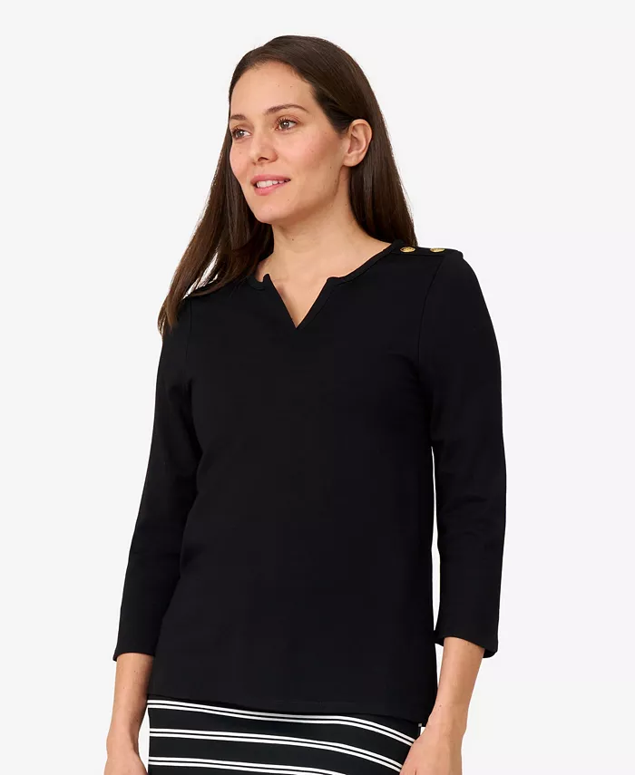 Женский топ с пуговицами на плечах Cable & Gauge, черный
Женский топ с пуговицами на плечах Cable & Gauge, черный