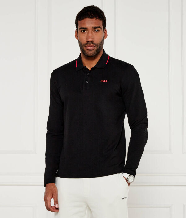 Поло мужское Hugo с длинными рукавами, черный
Поло мужское Hugo с длинными рукавами, черный