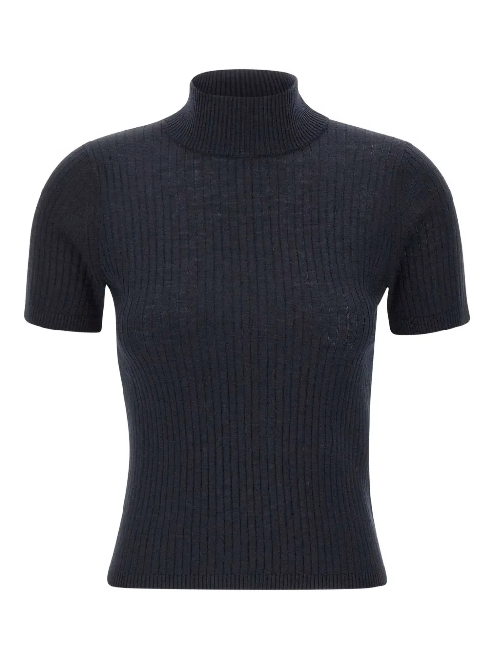 Топ в рубчик с высоким воротником Max Mara, черный
Топ в рубчик с высоким воротником Max Mara, черный