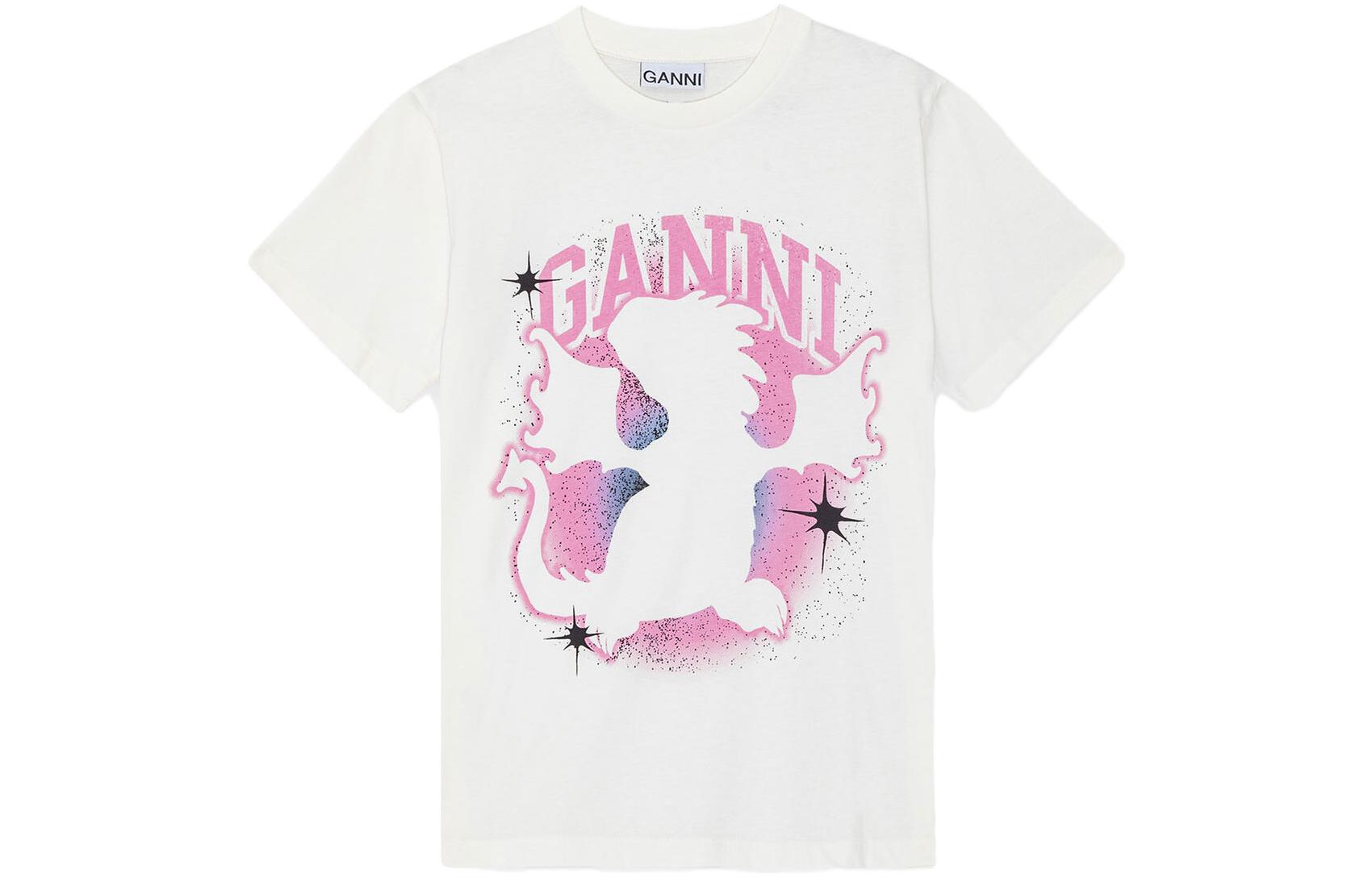 Футболка SS24 женская белая GANNI 
Футболка SS24 женская белая GANNI