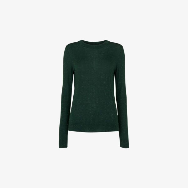 Джемпер Annie с круглым вырезом и блестящей вязкой Whistles, зеленый
Джемпер Annie с круглым вырезом и блестящей вязкой Whistles, зеленый