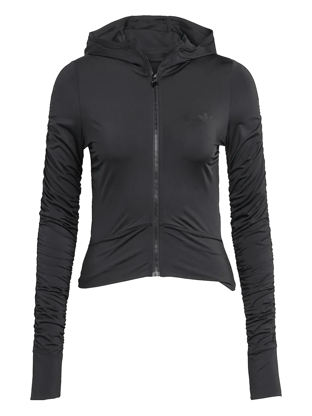 Худи на молнии со сборками Adidas, черный
Худи на молнии со сборками Adidas, черный