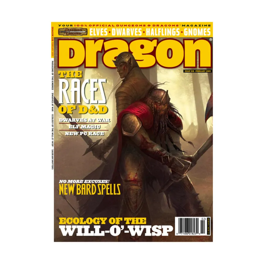 Журнал #328 "The Races of D&D, New Bard Spells", Dragon Magazine #301 - #359
Журнал #328 "The Races of D&D, New Bard Spells", Dragon Magazine #301 - #359