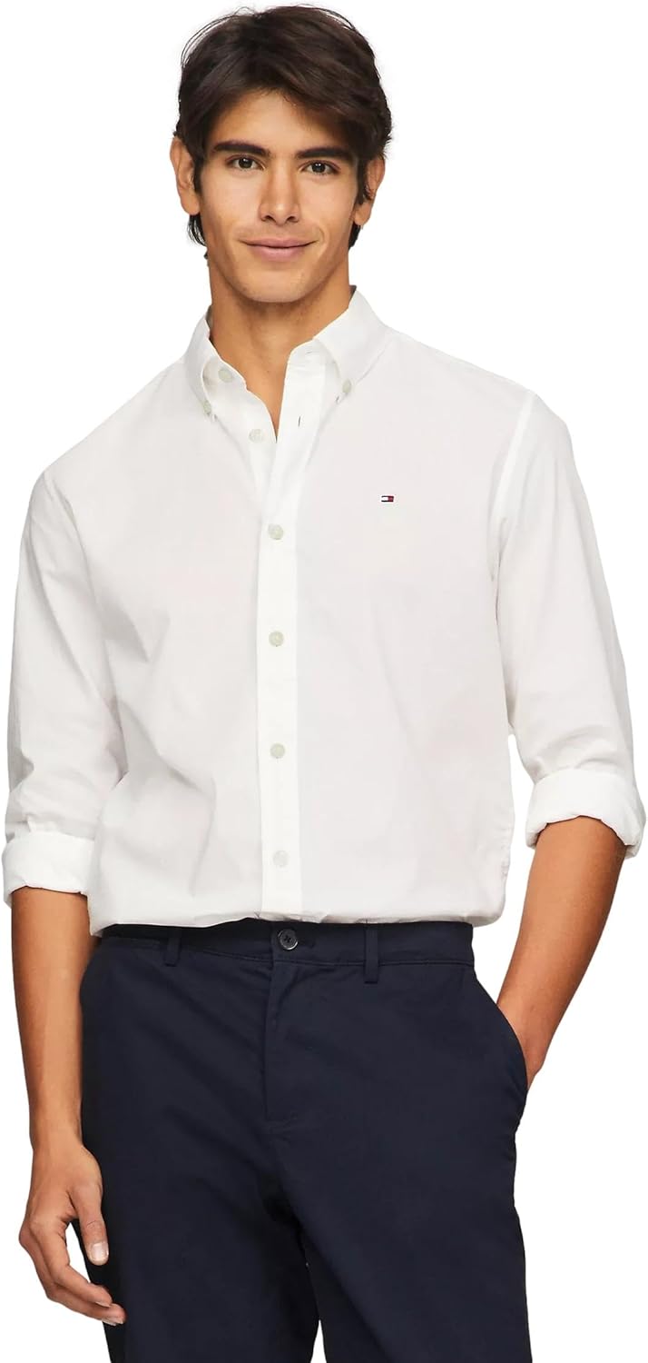 Мужская фирменная рубашка TOMMY HILFIGER с длинным рукавом и застежкой на пуговицы, классического кроя, коллекция 2025 года, Poplin Optic White
Мужская фирменная рубашка TOMMY HILFIGER с длинным рукавом и застежкой на пуговицы, классического кроя, коллекция 2025 года, Poplin Optic White