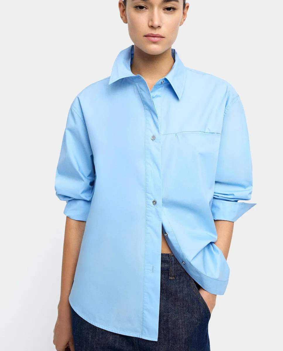 Женская рубашка с длинным рукавом из 100% хлопка, однотонная Parfois, светло-голубой
Женская рубашка с длинным рукавом из 100% хлопка, однотонная Parfois, светло-голубой