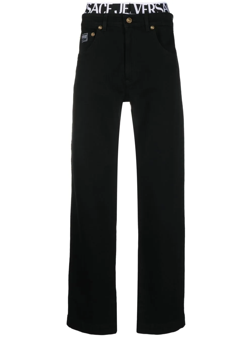 Джинсы прямого кроя с логотипом Versace Jeans Couture, черный
Джинсы прямого кроя с логотипом Versace Jeans Couture, черный