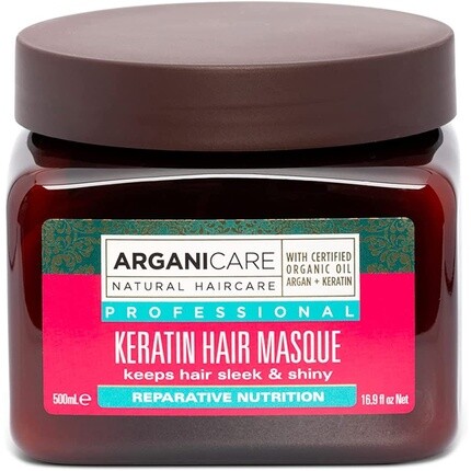 Кератиновая маска для волос с сертифицированным органическим аргановым маслом 500 мл, Arganicare 
Кератиновая маска для волос с сертифицированным органическим аргановым маслом 500 мл, Arganicare