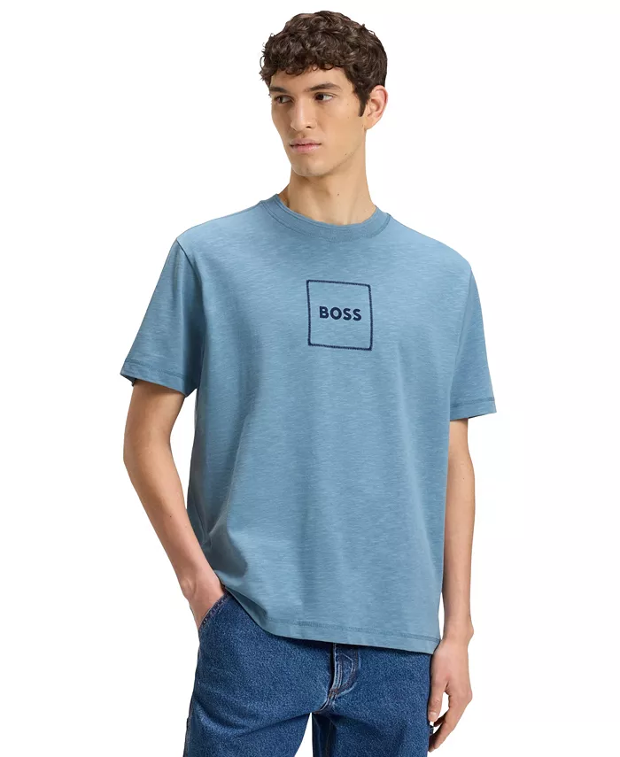 Мужская футболка из коттона с эффектом слаба и принтом логотипа Hugo Boss, синий
Мужская футболка из коттона с эффектом слаба и принтом логотипа Hugo Boss, синий