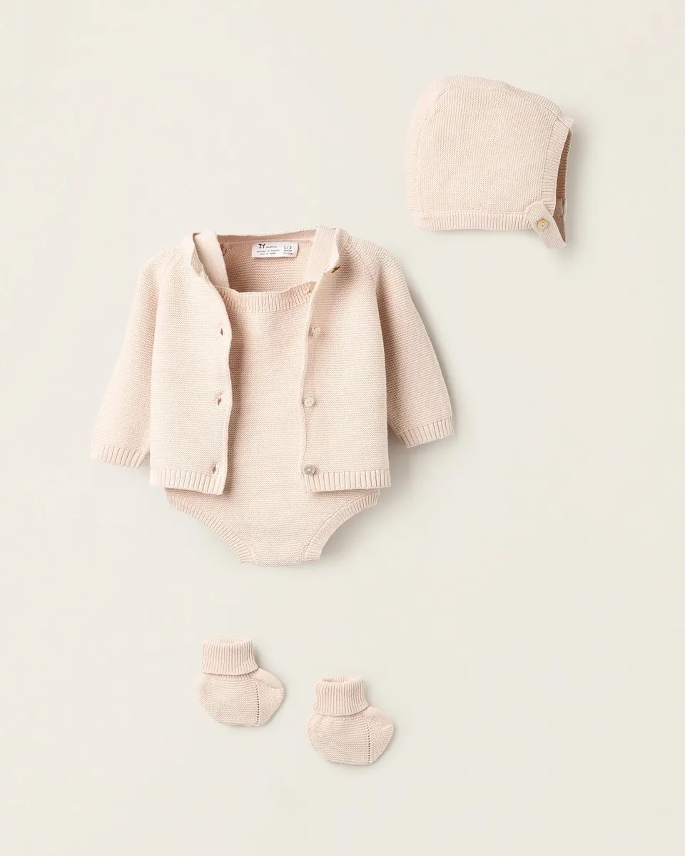 Детский комплект из 100% хлопкового трикотажа Zippy, бежевый
Детский комплект из 100% хлопкового трикотажа Zippy, бежевый