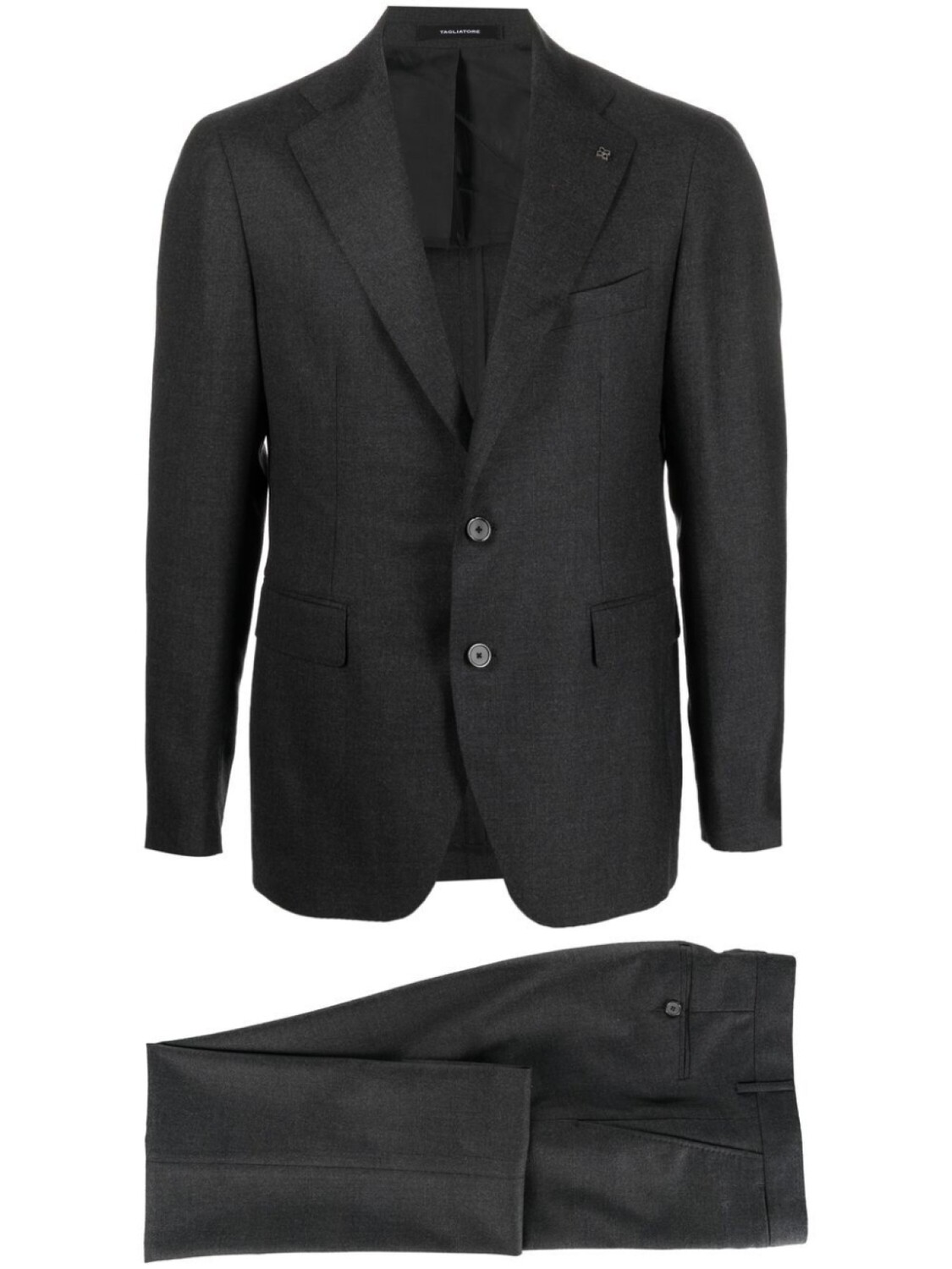 Tagliatore костюм из необработанной шерсти с однобортным пиджаком, серый
Tagliatore костюм из необработанной шерсти с однобортным пиджаком, серый