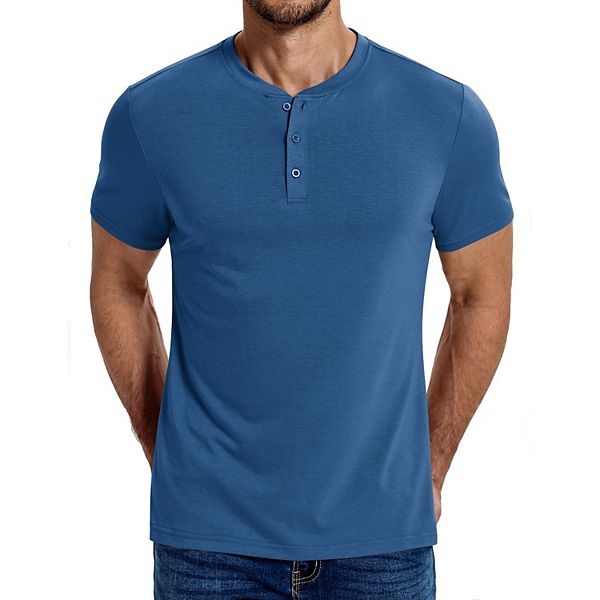 Мужская хлопковая футболка хенли с коротким рукавом Coofandy, Denim Blue
Мужская хлопковая футболка хенли с коротким рукавом Coofandy, Denim Blue