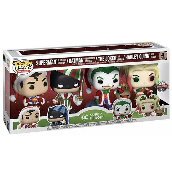 Funko POP Marvel DC Heroes Супермен Бэтмен Джокер Харли 4 упаковки SE Funko POP!
Funko POP Marvel DC Heroes Супермен Бэтмен Джокер Харли 4 упаковки SE Funko POP!
