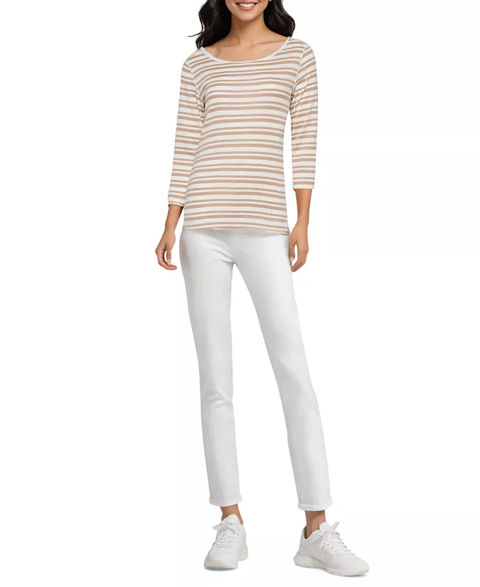 Женская футболка с лодочкой и рукавом 3/4 Three Dots, коричневый
Женская футболка с лодочкой и рукавом 3/4 Three Dots, коричневый