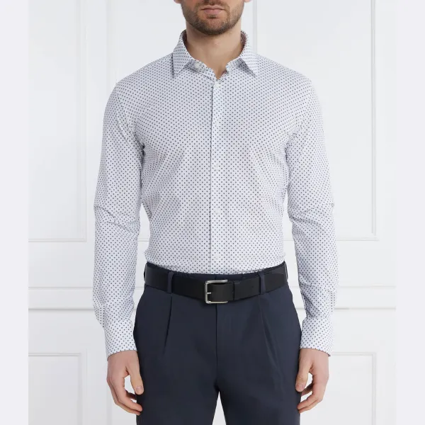 Рубашка узкого кроя с узором P-hank Boss, белый
Рубашка узкого кроя с узором P-hank Boss, белый