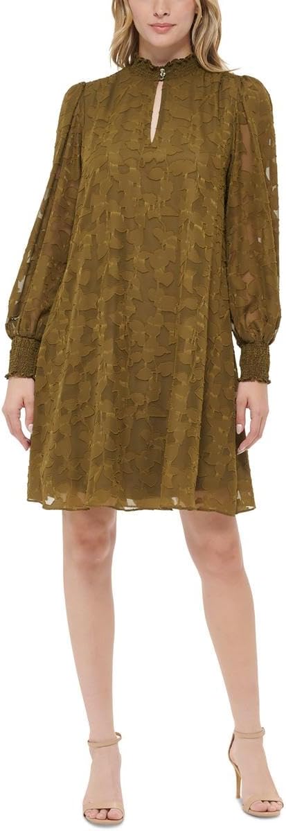 Женское платье-трапеция Tommy Hilfiger из шифона с длинными рукавами и воротником-стойкой, Dark Olive
Женское платье-трапеция Tommy Hilfiger из шифона с длинными рукавами и воротником-стойкой, Dark Olive