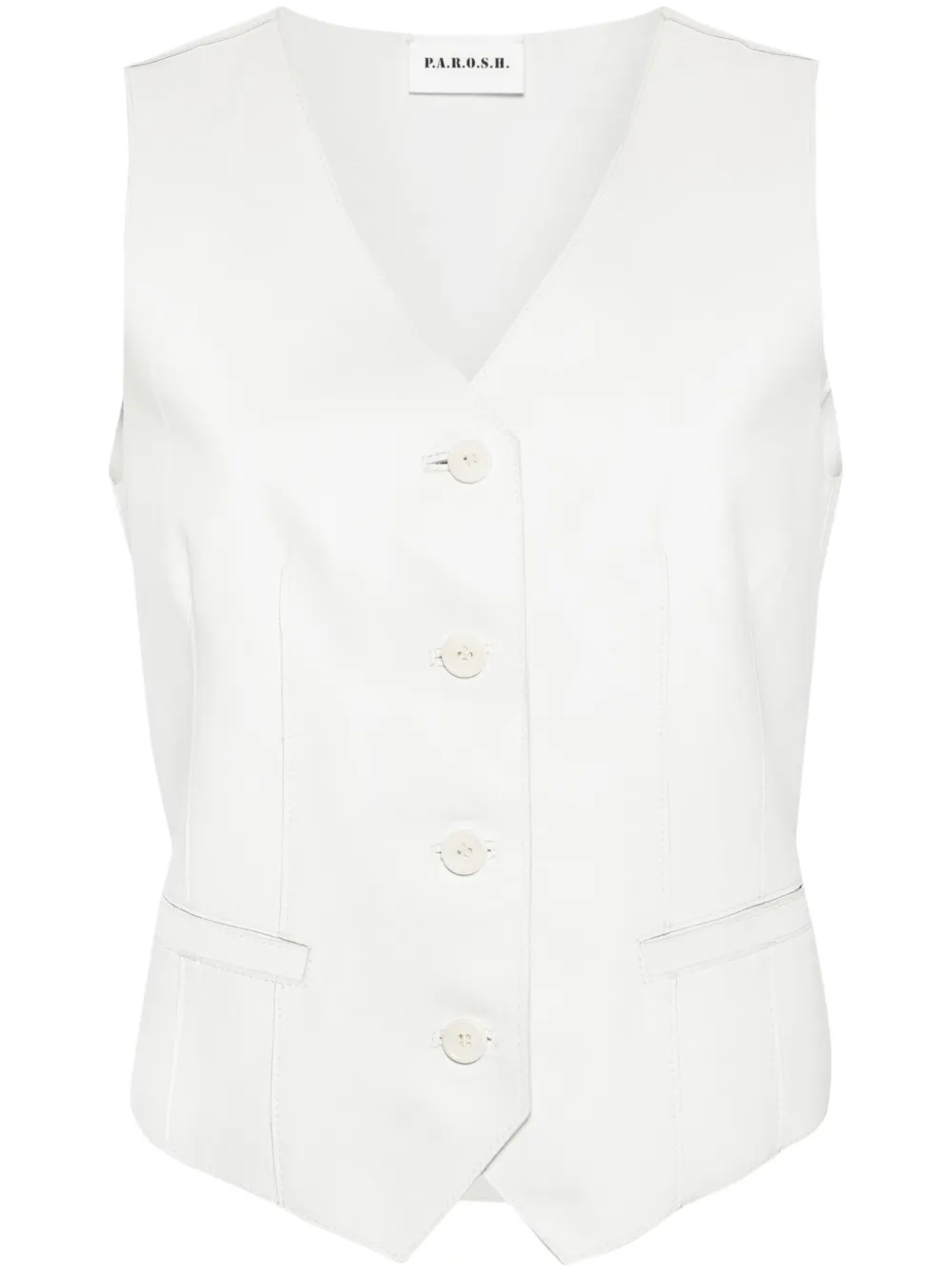 Однобортный жилет из кожи P.A.R.O.S.H., серый
Однобортный жилет из кожи P.A.R.O.S.H., серый