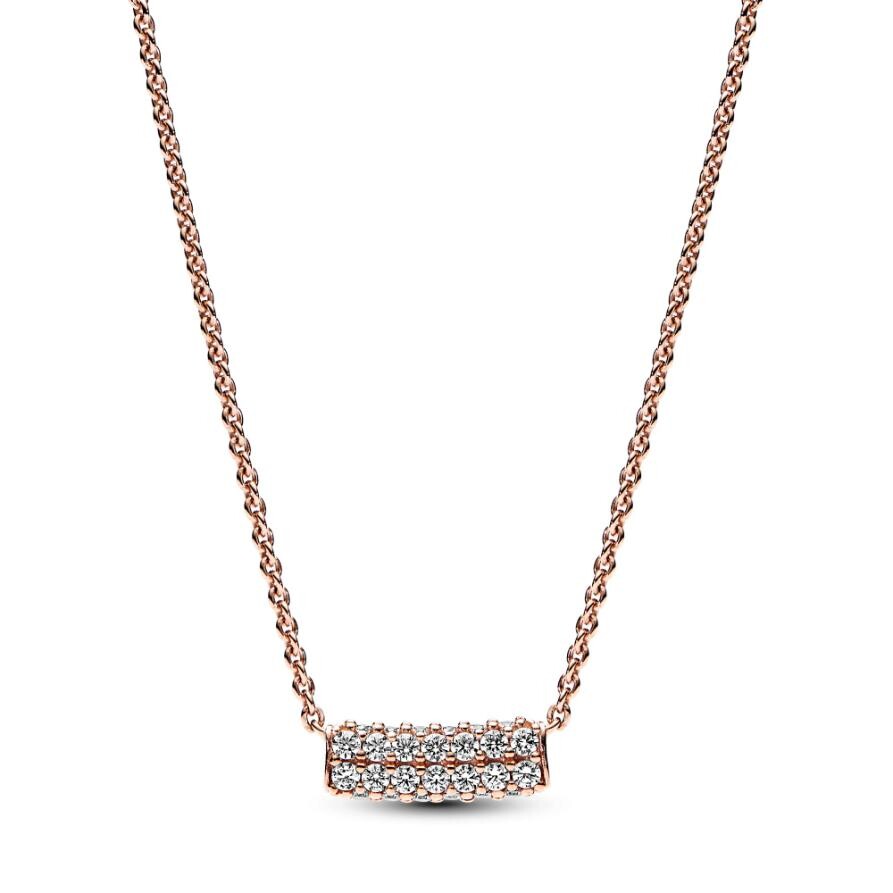 Ожерелье Pandora Timeless Pavé Double-row Bar Collier, покрытие - розовое золото 
Ожерелье Pandora Timeless Pavé Double-row Bar Collier, покрытие - розовое золото