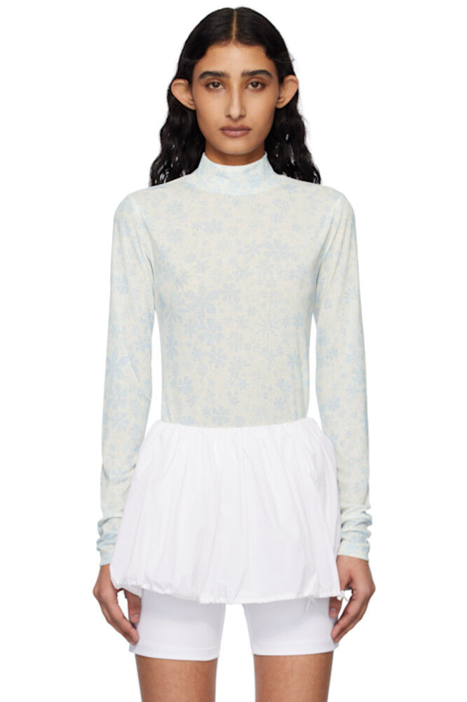 Водолазка из джерси с синими и кремовыми цветами Kijun
Водолазка из джерси с синими и кремовыми цветами Kijun