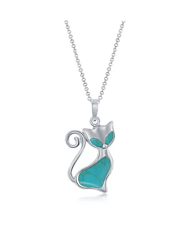 Кулон в виде кошки из стерлингового серебра с бирюзой Simona, turquoise/aqua
Кулон в виде кошки из стерлингового серебра с бирюзой Simona, turquoise/aqua