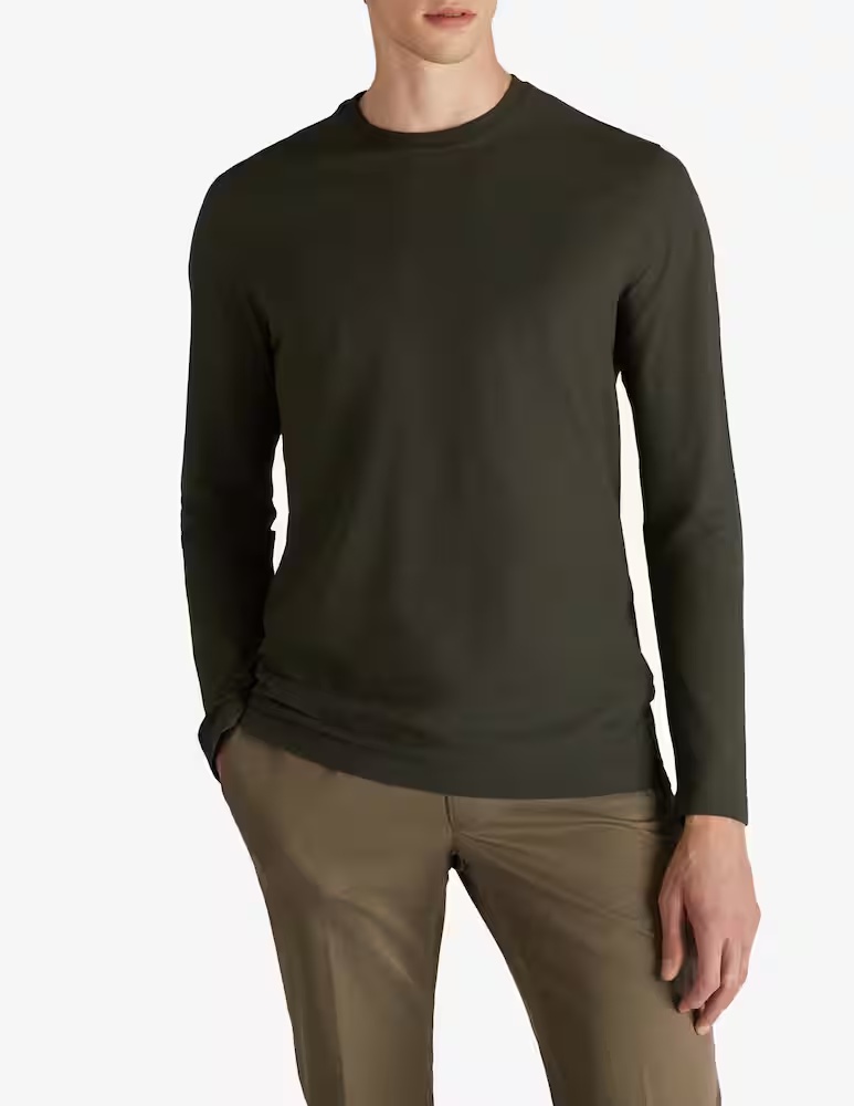 Футболка Zanone Slim с длинными рукавами из сертифицированного ледяного хлопка Slowear, цвет Verde Zanone
Футболка Zanone Slim с длинными рукавами из сертифицированного ледяного хлопка Slowear, цвет Verde Zanone